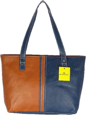 

ORTUS SOLIS Hand-held Bag(Tan, Blue), Blue;tan