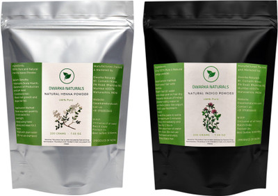 

Dwarka Naturals 100% Pure Natural Henna & Natural Indigo Powder (Pack Of 1+1)(400 g)