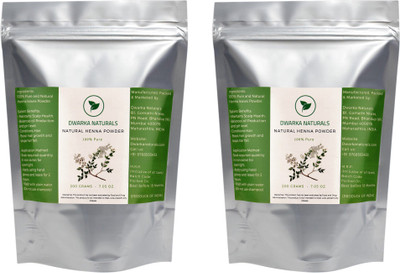 

Dwarka Naturals 100% Natural Henna Powder (Pack Of 2 x 200G)(400 g)