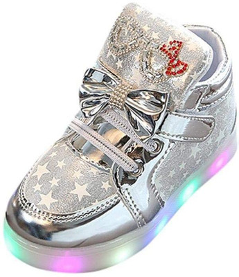 

PASSION PETALS Girls Velcro Sneakers(Grey