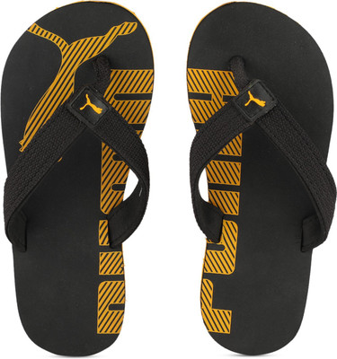 

Puma Boys & Girls Slip On Slipper Flip Flop(Black, Black-spectra yellow