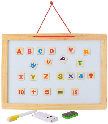

TALKING GANESHA High Quality Wooden Black & White Board with Magnetic Wooden Alphabets,Chalks,Sketch Pen and Duster.(Multicolor)