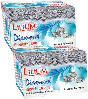 

Lilium Herbal Diamond Instant Fairness Bleach Cream Pack of 2(42 g)
