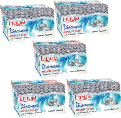 

Lilium Herbal Diamond Instant Fairness Bleach Cream Pack of 5(42 g)