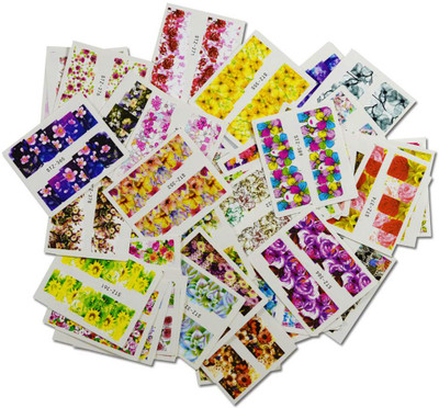 

STZ 10 Sheets of Water Transfer New Nail art Stickers(Multicolor)