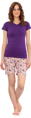 zebu Women Printed Multicolor Top & Shorts Set