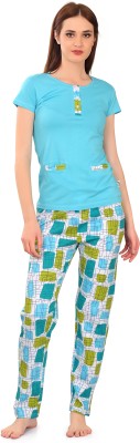 zebu Women Printed Multicolor Top & Pyjama Set