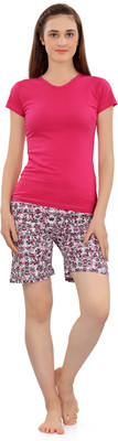 zebu Women Printed Multicolor Top & Shorts Set