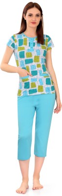 zebu Women Printed Multicolor Top & Pyjama Set