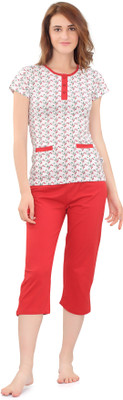 zebu Women Printed Multicolor Top & Pyjama Set