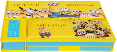 

Gencliq 1 MINION CARTOON Art Plastic Pencil Box(Set of 1, Yellow)