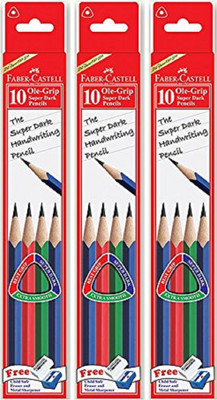 

Faber-Castell 10 Ole-Grip Super Dark Pencils red Set of 3 Pencil(Red)