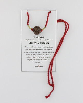 SHIVOHAM 4 Mukhi Nepal Rudraksha Wood Pendant