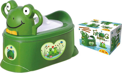 

Trade Globe Toilet Trainer Baby Potty Seat Cartoon Face with Removable Tray & Closing Lid (Light Green) Potty Seat(Multicolor)