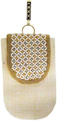 

Bagaholics Ethnic Beads & Pearl Jute Mobile Pouch with Waist Clip Mobile Pouch(Gold)