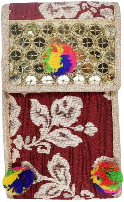 

Bagaholics Ethnic Raw Silk Mobile Pouch with Embroidery, Waist clip & Multi-Coloured Pom Pom Ladies Purse Mobile Pouch(Multicolor)