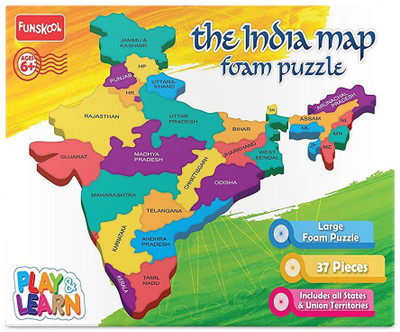 

Funskool Play & Learn Puzzles FOAM PUZZLE INDIA MAP(37 Pieces)