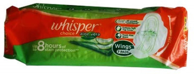 

Whisper Choice Aloe Vera Freshness 7 Pads - Pack of 5 Sanitary Pad(Pack of 5)
