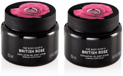 

The Body Shop British Rose Exfoliating Gel Body Scrub 250ml Set Of Two 2 In 1 Scrub(250 ml)