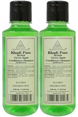 

Khadi Pure Herbal Green Apple Shampoo+Conditioner 210 ML Pack of 2(420 ml)