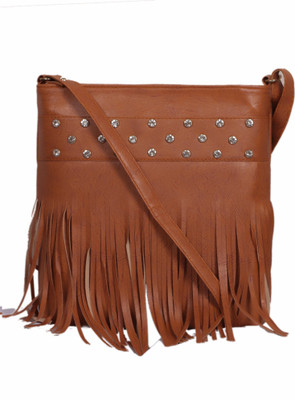 

BLUEFUSION Girls Casual Beige PU Sling Bag