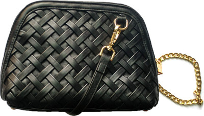 

Gift Corner Women Casual Black Leatherette Sling Bag