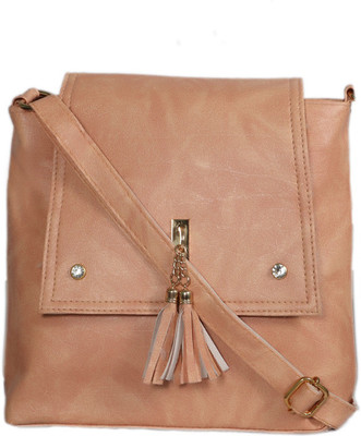 

BLUEFUSION Girls Casual Beige PU Sling Bag