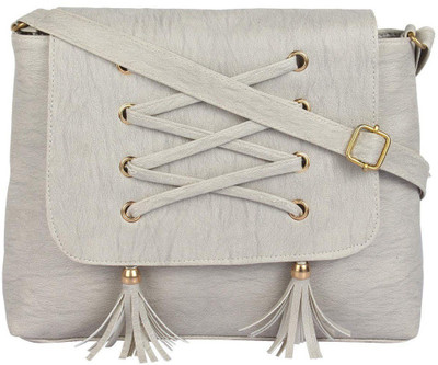 

Meraki Sasha Women Casual Grey PU Sling Bag