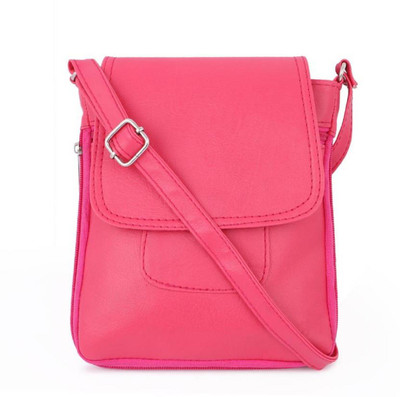 

VARSHA FASHION ACCESSORIES Girls Evening/Party, Casual, Formal Pink Leatherette Sling Bag