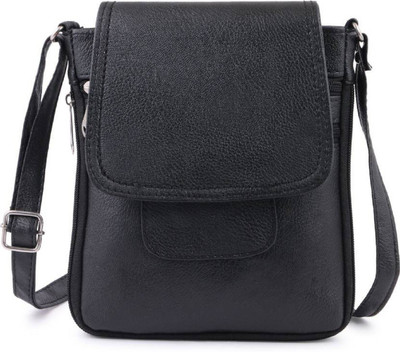 

VARSHA FASHION ACCESSORIES Girls Evening/Party, Casual, Formal Black Leatherette Sling Bag