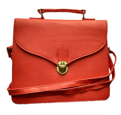

Gift Corner Women Casual Red Leatherette Sling Bag