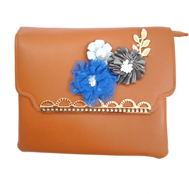 

Lavs Girls Evening/Party, Casual Brown PU Sling Bag