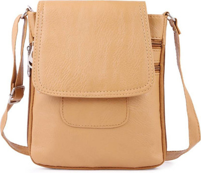 

VARSHA FASHION ACCESSORIES Girls Evening/Party, Casual, Formal Beige Leatherette Sling Bag