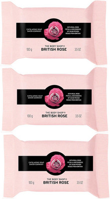 

The Body Shop British Rose Exfoliating Soap 100G Each Pack Of Three(300 g, Pack of 3)