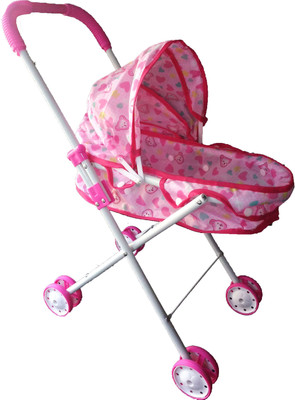 

kiti kits CHILDREN'S BABY STROLLER TOY GIRL BABY PLAY HOUSE TROLLEY WITH DOLLS GIRLS AND BOYS TOYS 55 CM PINK IRON TUBE (BLUE) Stroller(2, Pink)