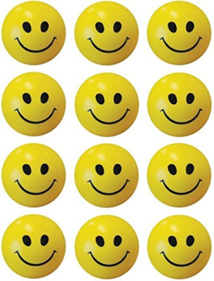 

Red Ballons 12 Smiley Face Squeeze Stress Balls - 10 cm(Yellow)