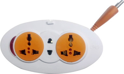 

Element Extension_ovel white with yellow 3 Socket Surge Protector(White)