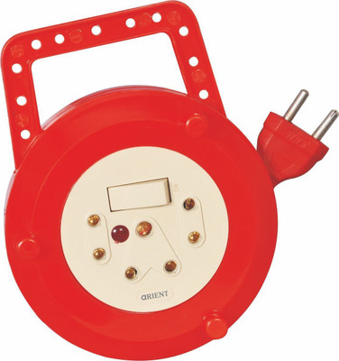 

aRIENT Extension Board 2 Pin Flex Box with Switch & Indicator ( 5 Meter Wire ) 2 Socket Surge Protector(Red)