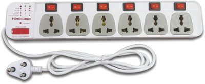 

Himalaya Himalaya 6 X 6 Universal Spike Guard 3 mtr cable length 6 Socket Surge Protector(White)