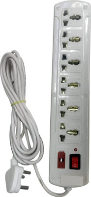 

ACCESSOREEZ Extension_Rectangle white 6 Socket Surge Protector(White)