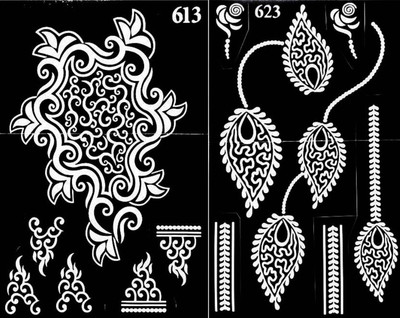

ivana's Henna Tattoo Stencil (Set of 2) Women Girls Body Paint Temporary Tattoo (50)(tatto)
