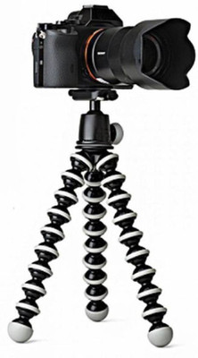 

JMO27Deals Gorilla Tripod Fully Flexible Foldable Octopus Mini Tripod Stand with Universal Smartphone Clip Holder For Android Phone DSLR Camera Black and White Small Tripod(Black, White, Supports Up to 400)