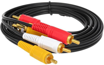 

World2view TV-out Cable High Quality 3 RCA Male to 3 RCA Male AV Cable 1.5 Meter(Black, For DVD)