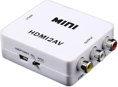 

Ps TV-out Cable Mini HDMI to AV UP Scaler 1080P HD Video Converter (White, For Computer) Media Streaming Device (White)(White, For TV)