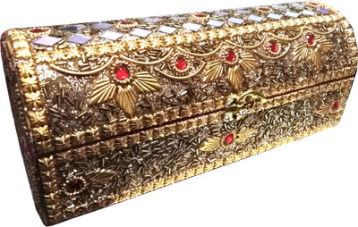 

jarzi joris Jewellery Box Vanity Bangle Box Handmade Golden for Gift Oval Shaped 12.5 Inch vanity box Vanity Box (golden) vanity box Vanity Box(golden)