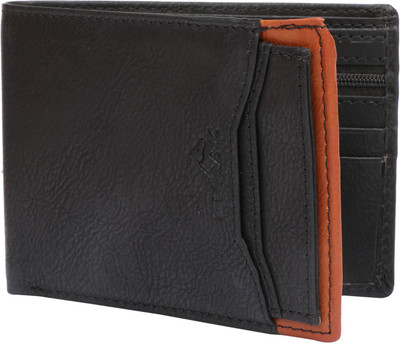 

BURAK Men Black Artificial Leather Wallet(11 Card Slots), Black-01