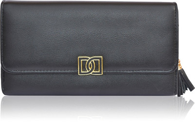 

Quickk Women Black Artificial Leather Wrist Wallet(5 Card Slots)