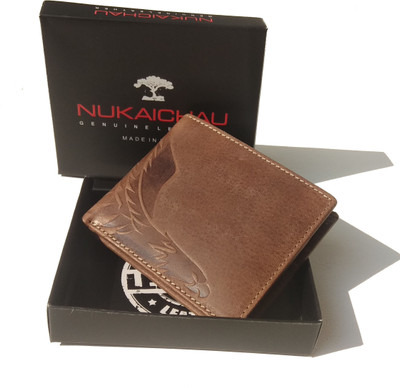 

Nukaichau Men Brown Genuine Leather Wallet(6 Card Slots)