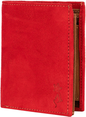 

DE MEOW Men Red Genuine Leather Wallet(11 Card Slots), Multi color