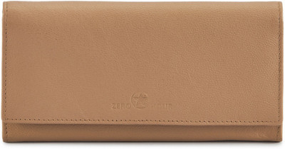 

Zero Hour Women Casual Beige Genuine Leather Wallet(11 Card Slots), Biege